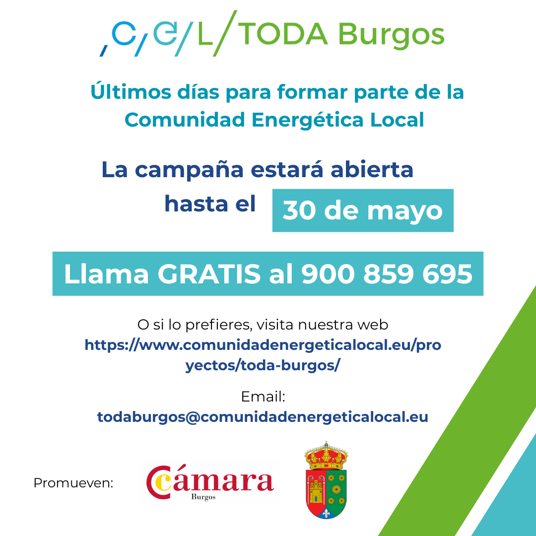 Últimos días para unirse a la Comunidad Energética Local TODA Burgos