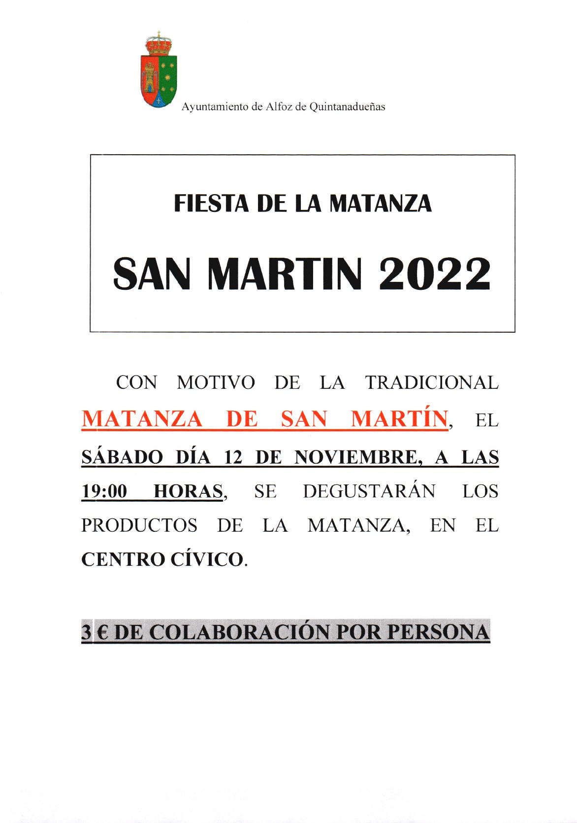 Celebración de la fiesta de San Martín 2022 en Quintanadueñas